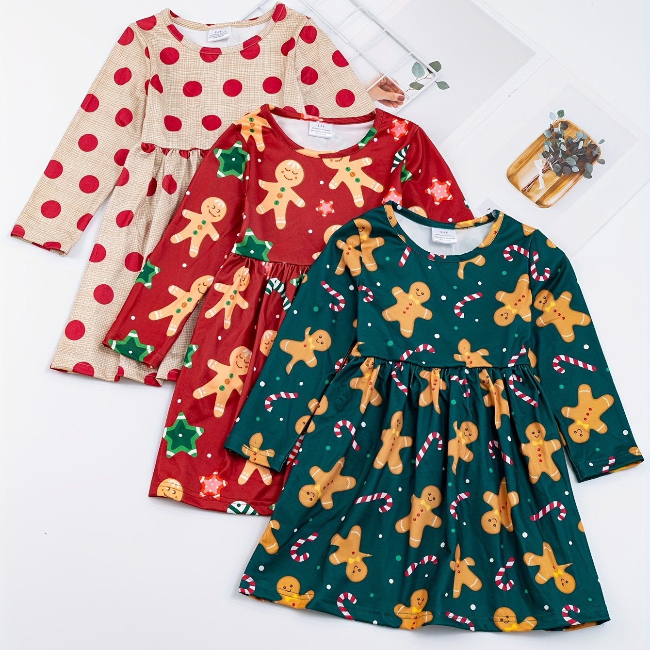3pcs/set 3-Piece Sunflower and Polka Dot Stripe Princess Dress Set for Girls, Toddler Summer Clothes for Beach Vacation Party