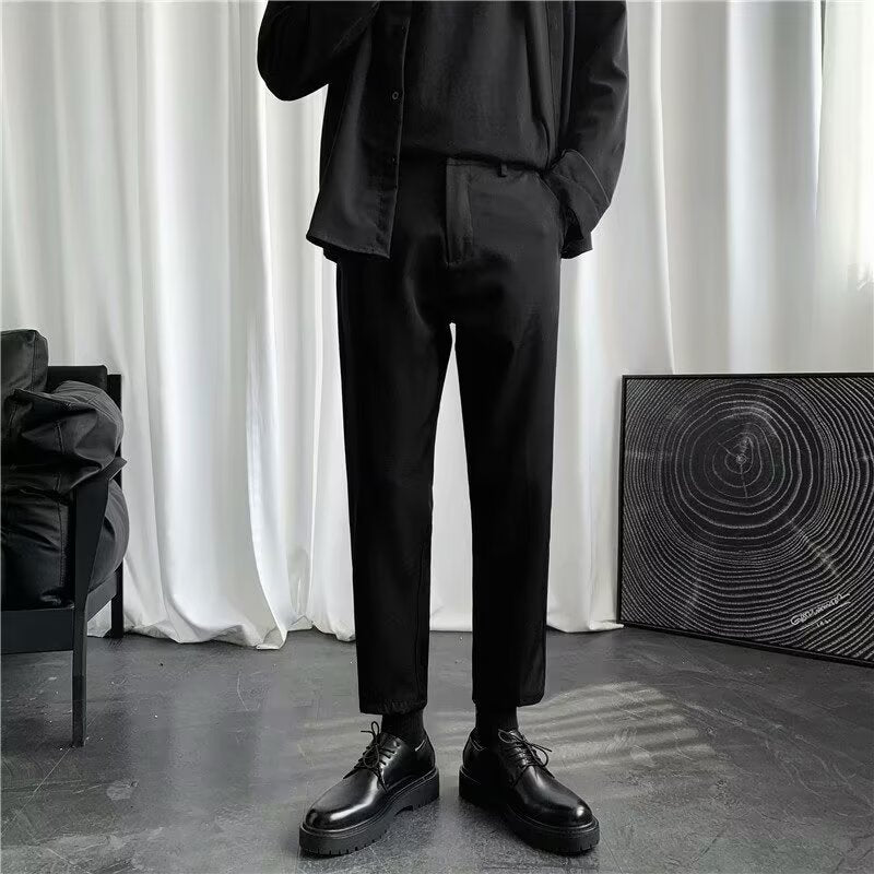 Men's Dress Pants Men's Cropped Slim-fit Casual 