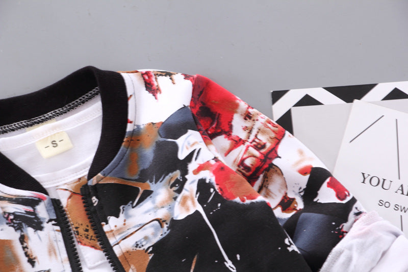 Boys Handsome Autumn And Winter Clothes Three-Piece Kid Clothes 