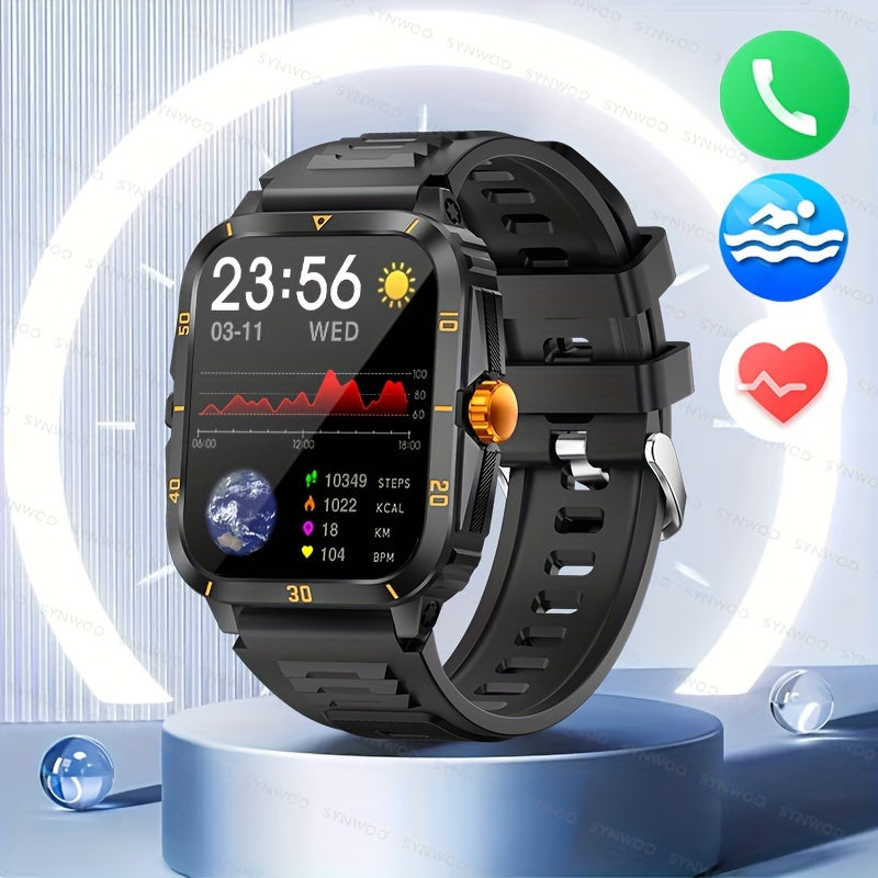 1pc Smart Watch, 1.96" HD Screen Voice Calling 430mHA Large Battery Watch, 100+Sport Mode Smart Bracelet, 3ATM Swimming Waterproof Smart Watch For Android And IPhone, Best Gifts