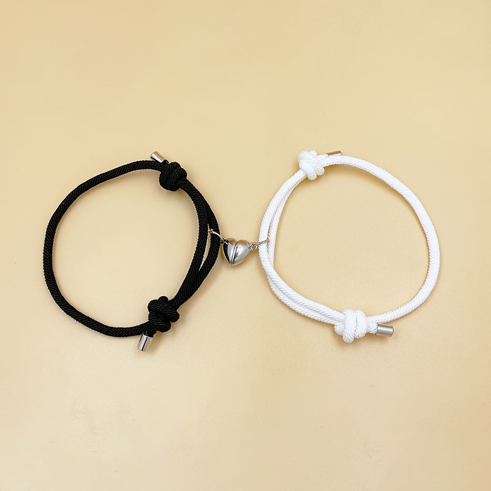 2pcs Handmade Couple Braceletes Sets For Men And Women, Father's Day Gift