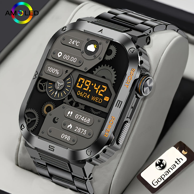 2024 New Men's Motion Track Wireless Call AI Voice Assistant IP68 Waterproof Sports Smart Watch For Android IPhone