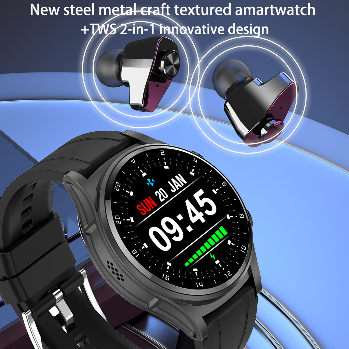 2023 Two-in-one TWS BT Headset Smart Watch - Multi-dial Sports Fitness NFC Call Music Men's and Ladies