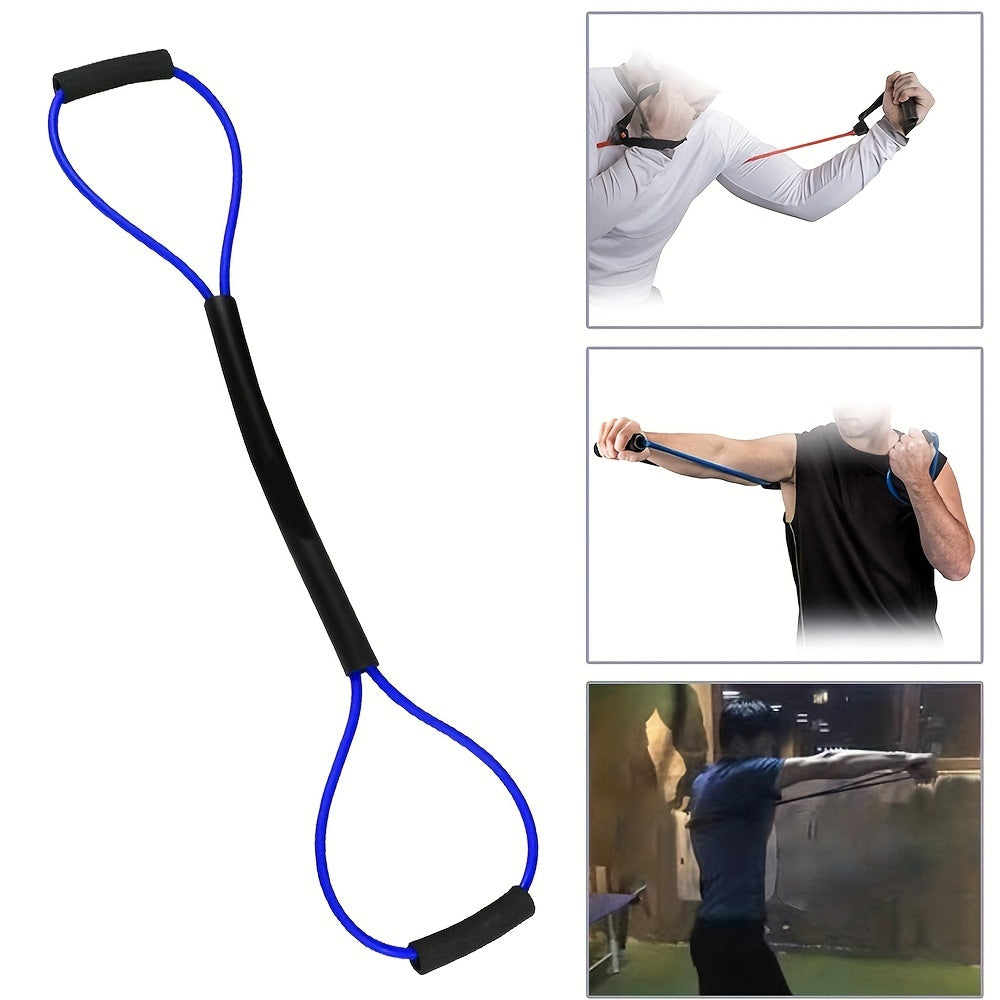 8-Shaped Boxing Tension Belt: Get Fit With Rubber Resistance Band For Men & Women's Outdoor Gym, Karate, Boxing, Yoga & Pilates Training!
