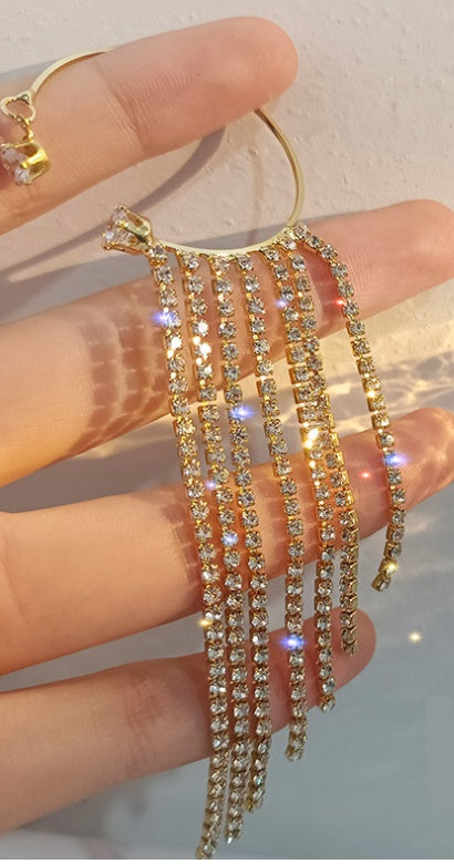 Fashionable And Simple Long Tassel Earrings 