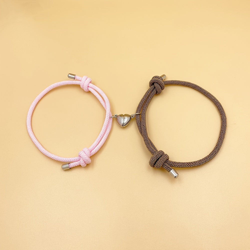 2pcs Handmade Couple Braceletes Sets For Men And Women, Father's Day Gift