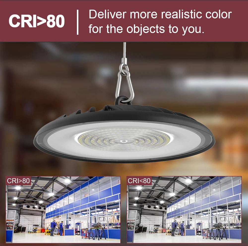 BBIER Stock in USA IP65 CUL ULlisted Multiple Power CCT Selection 150W-200W Warehouse UFO Led High Bay Light