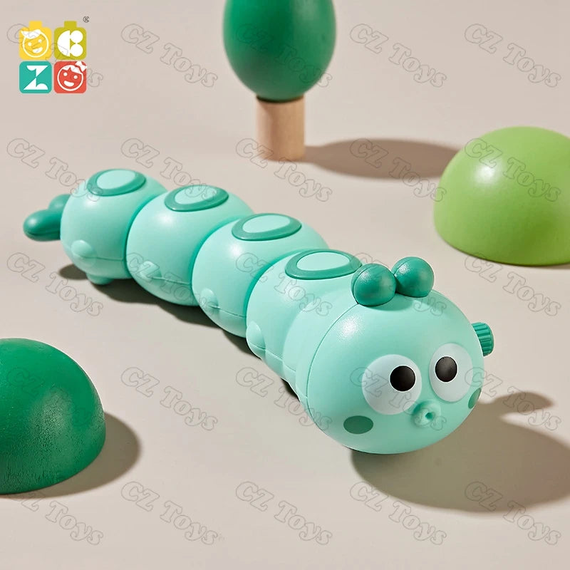 Amazons Hot Sale Funny Wind up Toys Cartoon Animals Clockwork Crawling Toy Caterpillar for Baby Gifts Kawaii Inchworm Kids Toys