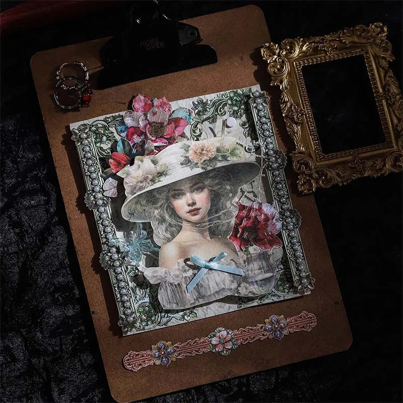 20 Sheets Per Pack of Stickers Glazed Window Series Baroque Style DIY Creative Handbook Material Stickers 6 Models