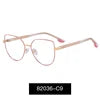 2023 New Ms 82036 Women's Cat Eye Glasses with Gradient Lens Fashionable Tempered Anti-Blue Light Optical Eyewear Metal Frame
