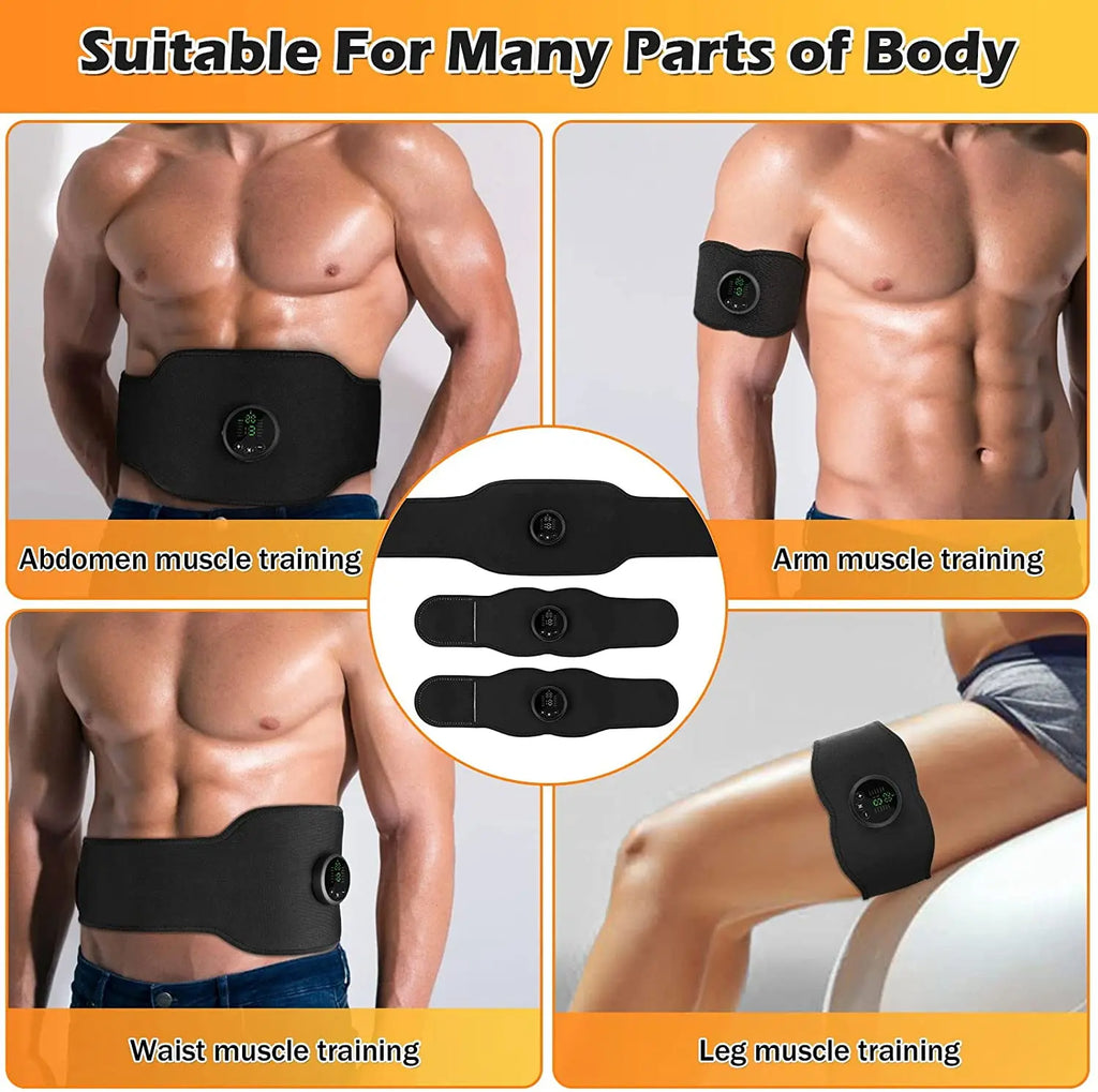 ABS Stimulator Belt Abdominal Toning Belt Portable EMS Muscle Stimulator Machine Home Office Fitness Workout Equipment