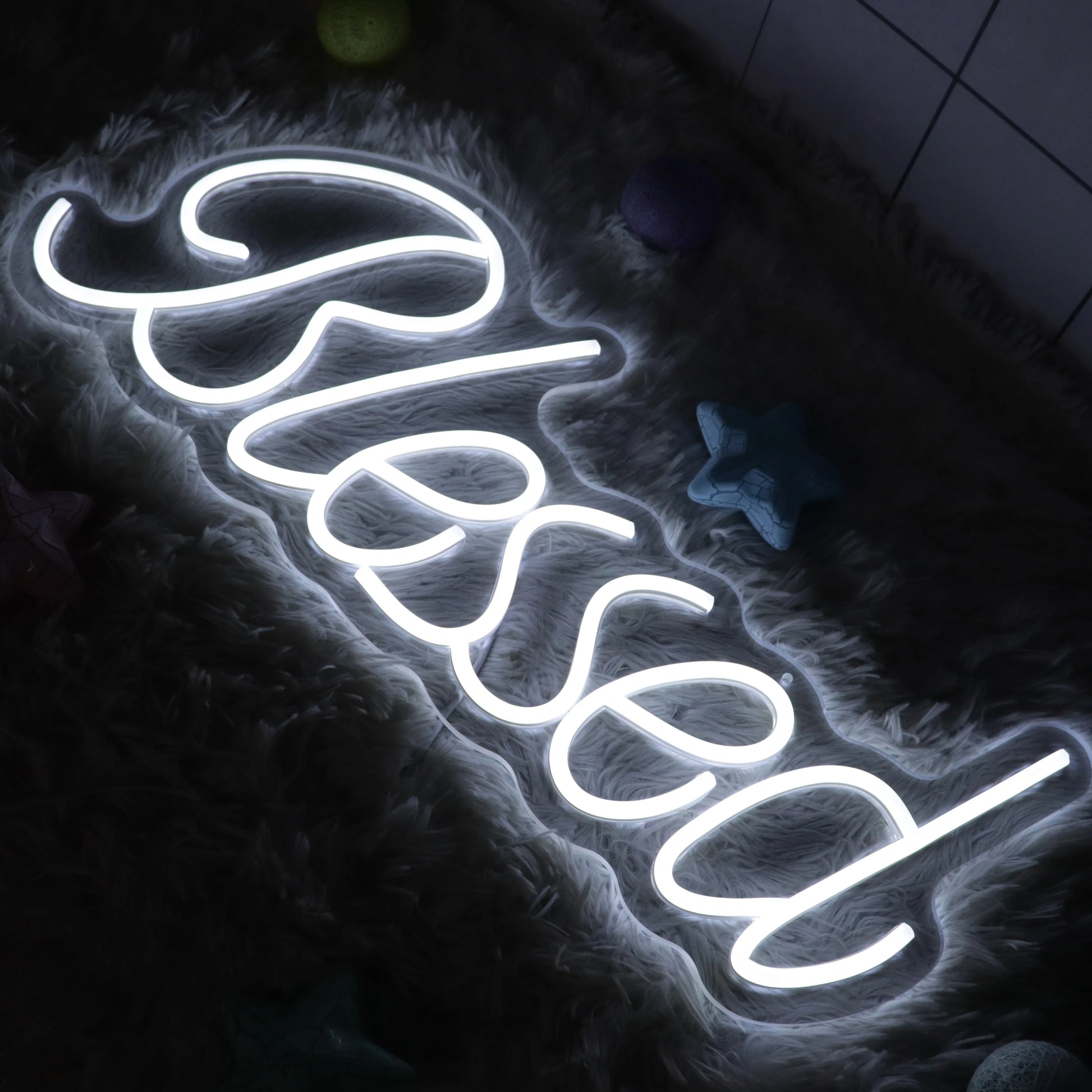 Blessed Letter Sign Atmosphere Light Neon Sign Custom Logo Neon Signage Illuminated Signs Manufacturer