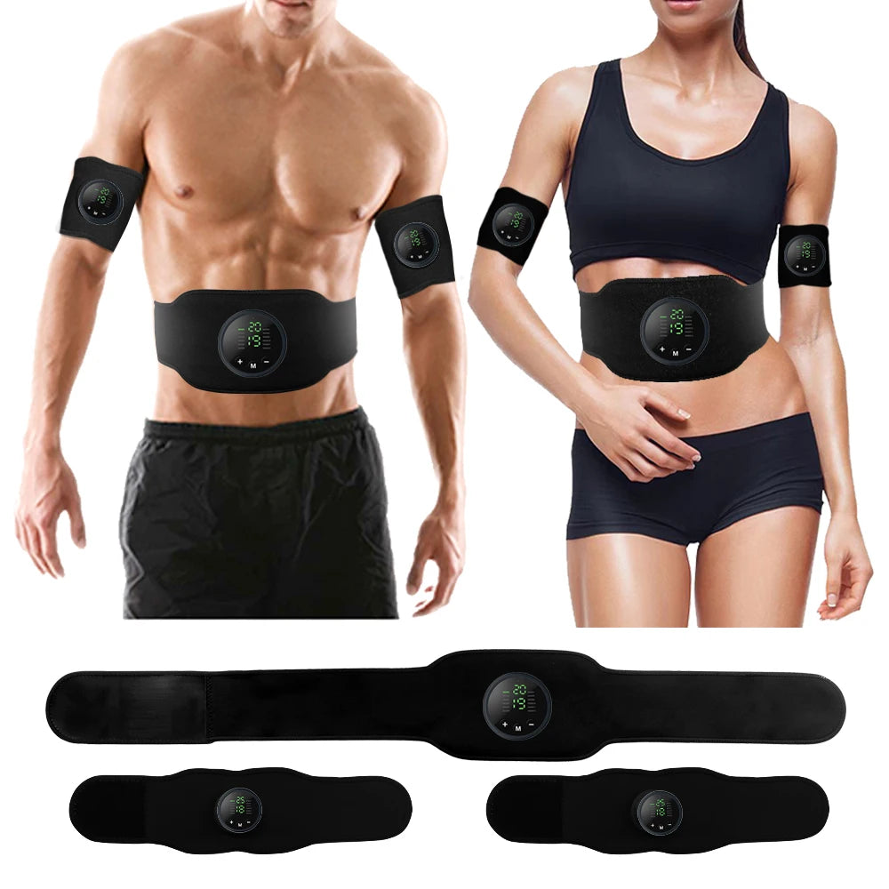 ABS Stimulator Belt Abdominal Toning Belt Portable EMS Muscle Stimulator Machine Home Office Fitness Workout Equipment
