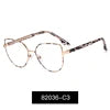 2023 New Ms 82036 Women's Cat Eye Glasses with Gradient Lens Fashionable Tempered Anti-Blue Light Optical Eyewear Metal Frame