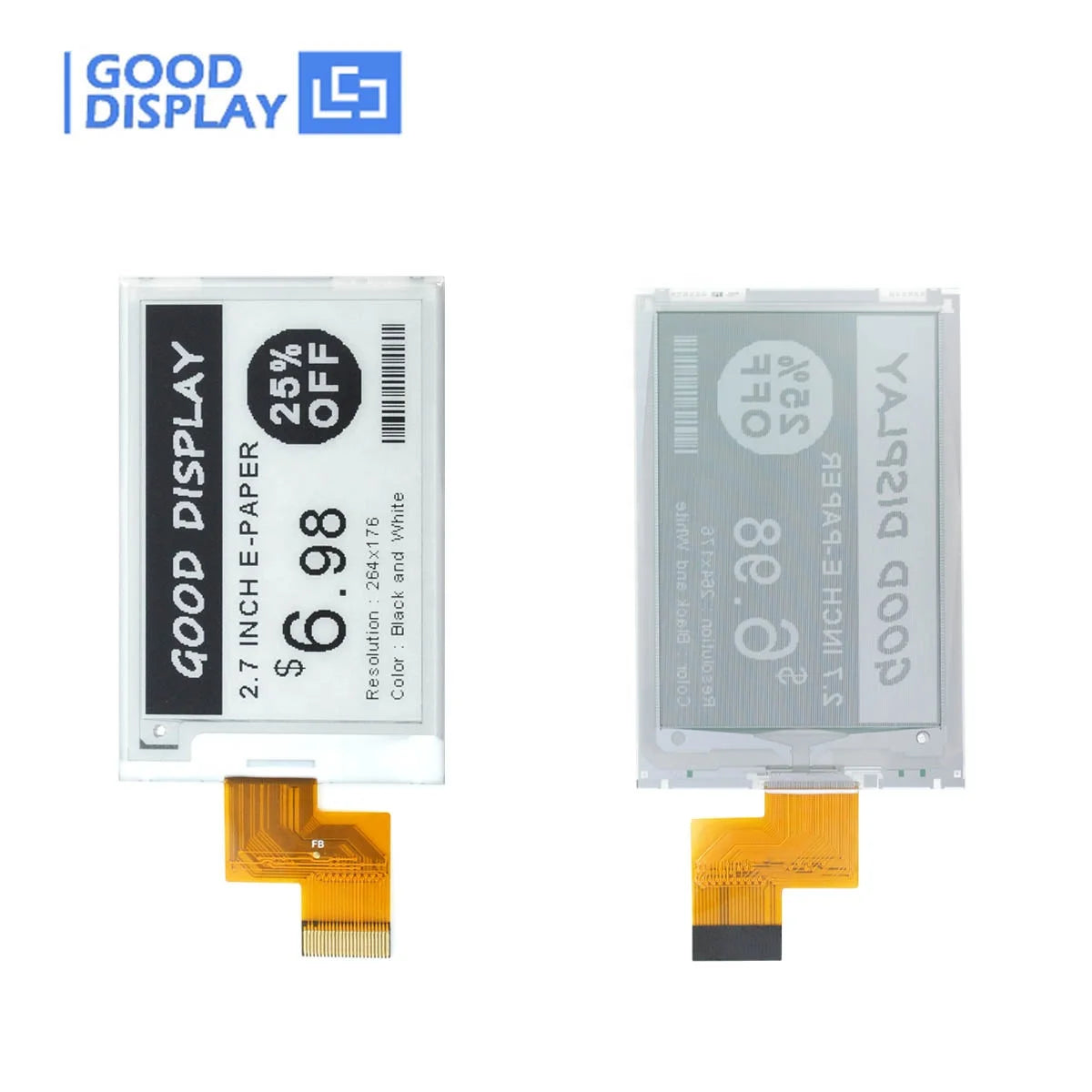 2.7 Inch 264x176 Electronic Eink Price Screen Tag Fast Refresh Epaper Display