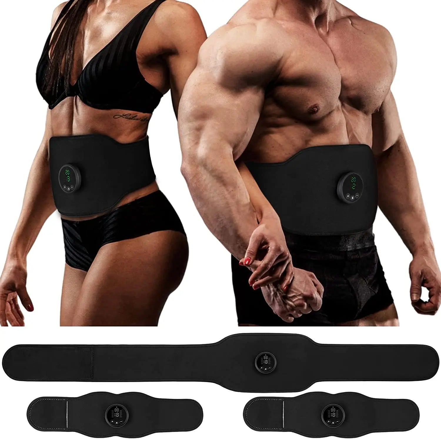 ABS Stimulator Belt Abdominal Toning Belt Portable EMS Muscle Stimulator Machine Home Office Fitness Workout Equipment