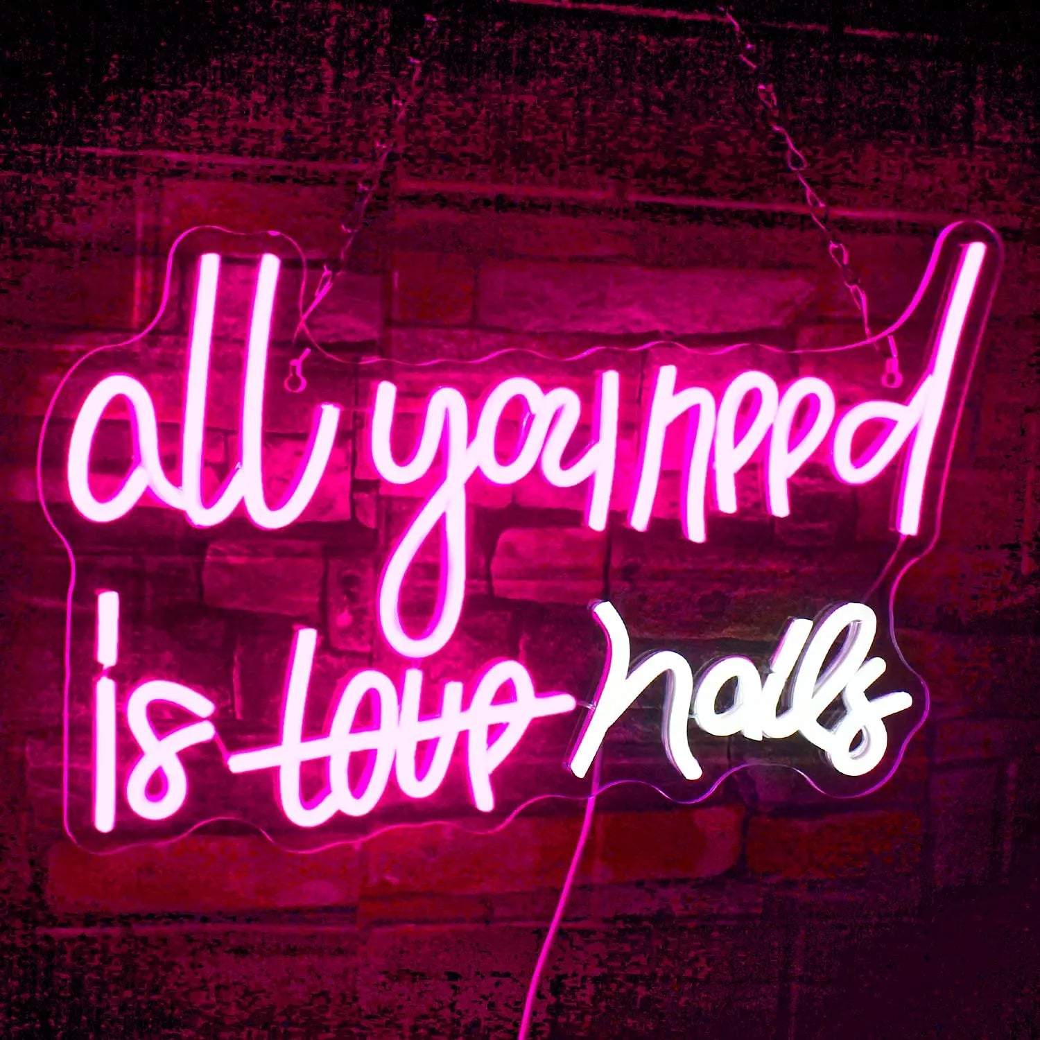 All You Need Is Nails Neon Sign for Wall Decor for Bedroom Home Bar Girls Room Beauty Shop Nails Room Gift for Girls