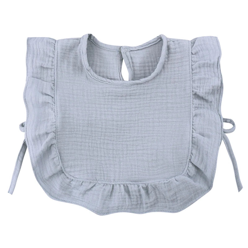 Baby Cotton Bib Crepe Ruffled Bib Saliva Towel Bandana Burp Cloth Girls Babies Accessories Newborn Slabber Absorbent Cloth  Bib