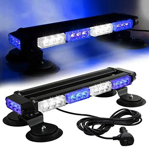 16.8 Inch LED Light Bar High Intensity Emergency Hazard Warning Beacon Lights 26 Flashing Modes Magnetic Base for Car