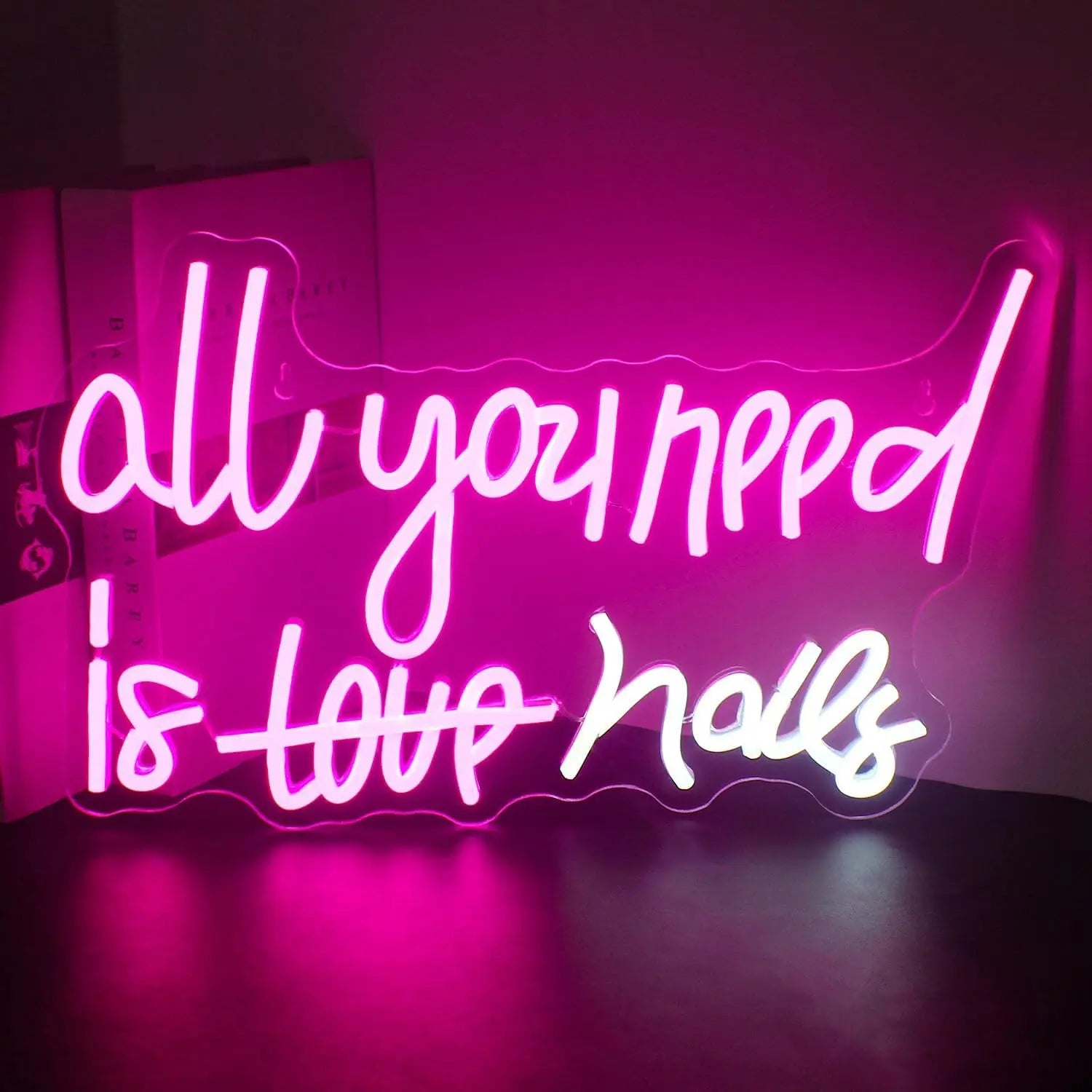 All You Need Is Nails Neon Sign for Wall Decor for Bedroom Home Bar Girls Room Beauty Shop Nails Room Gift for Girls