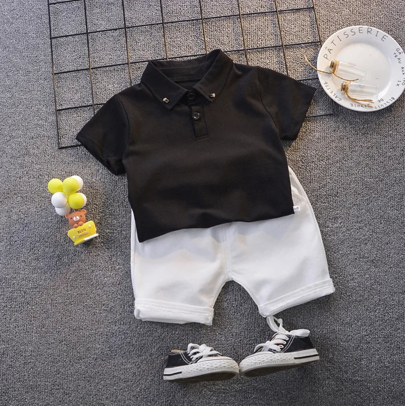 DIIMUU Baby Children Boys Clothing Sets 2pcs T-shirt + Shorts Kids Outfits 1-4 Years Fashion Cotton Tops Pants Summer Wear