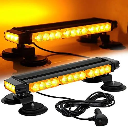 16.8 Inch LED Light Bar High Intensity Emergency Hazard Warning Beacon 26 Flashing Modes Magnetic Base for Car-New Condition