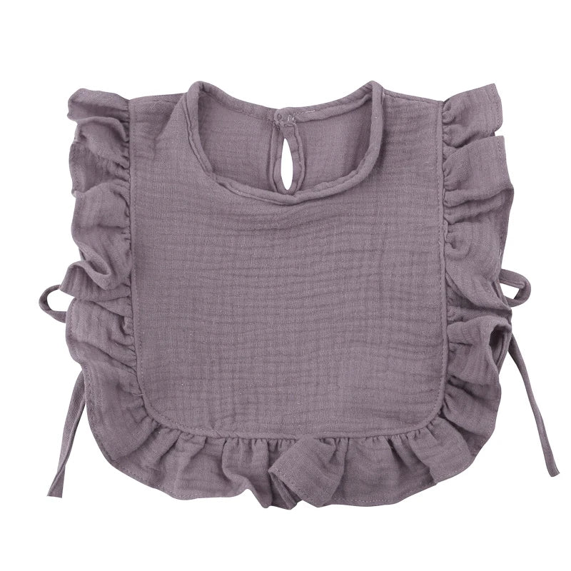 Baby Cotton Bib Crepe Ruffled Bib Saliva Towel Bandana Burp Cloth Girls Babies Accessories Newborn Slabber Absorbent Cloth  Bib