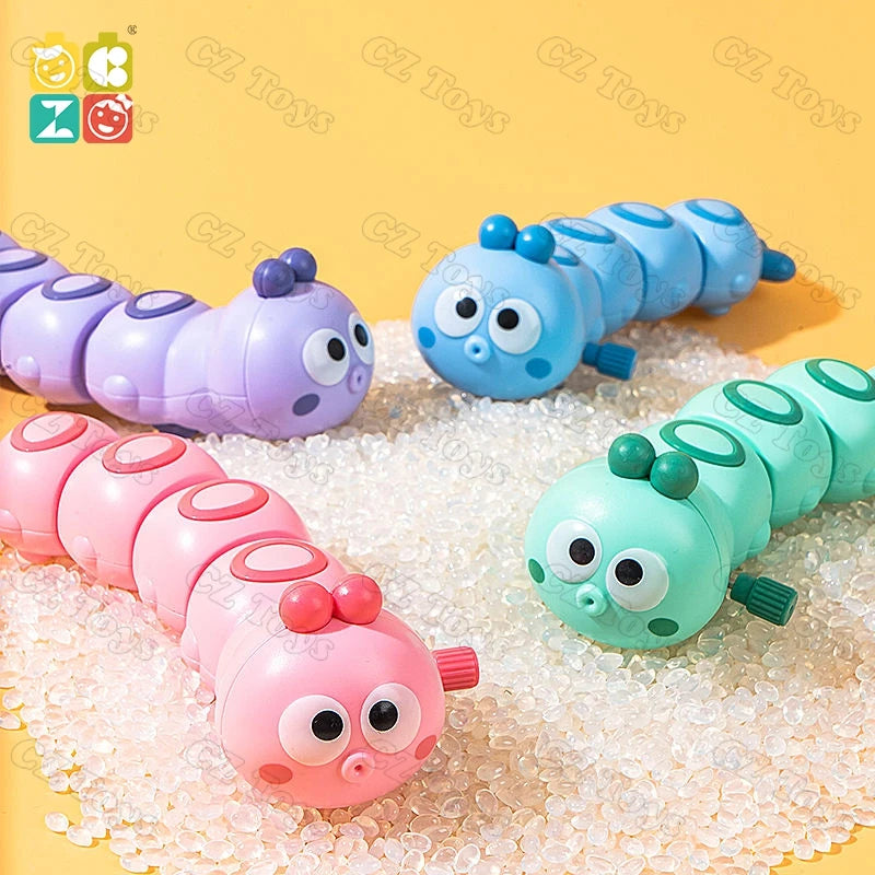 Amazons Hot Sale Funny Wind up Toys Cartoon Animals Clockwork Crawling Toy Caterpillar for Baby Gifts Kawaii Inchworm Kids Toys