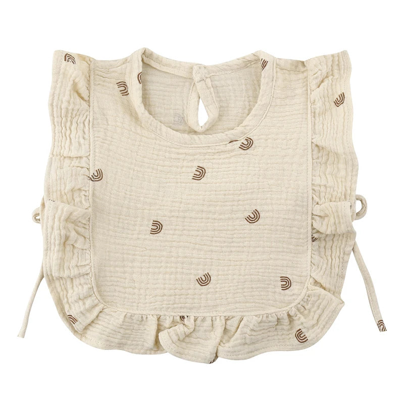 Baby Cotton Bib Crepe Ruffled Bib Saliva Towel Bandana Burp Cloth Girls Babies Accessories Newborn Slabber Absorbent Cloth  Bib