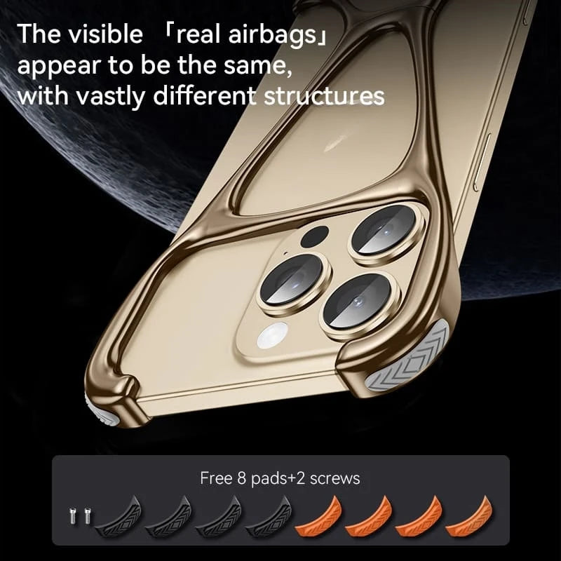 2025  Frameless Aluminum and Titanium iPhone Case Heat Dissipation Mobile Phone Case for iPhone 15