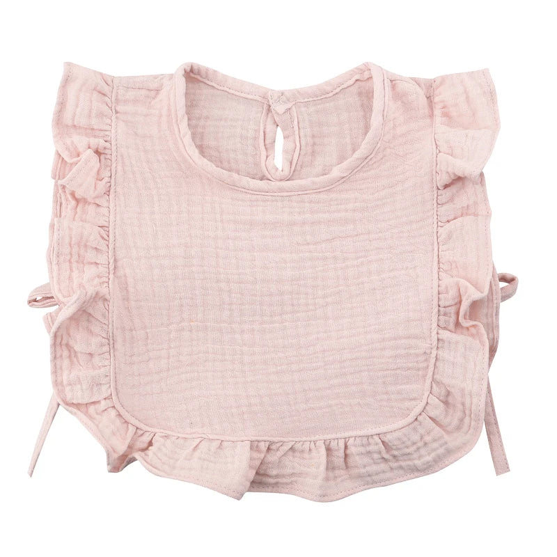 Baby Cotton Bib Crepe Ruffled Bib Saliva Towel Bandana Burp Cloth Girls Babies Accessories Newborn Slabber Absorbent Cloth  Bib