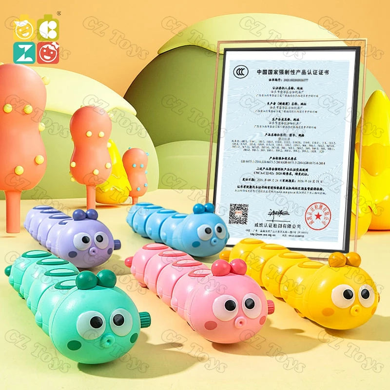 Amazons Hot Sale Funny Wind up Toys Cartoon Animals Clockwork Crawling Toy Caterpillar for Baby Gifts Kawaii Inchworm Kids Toys
