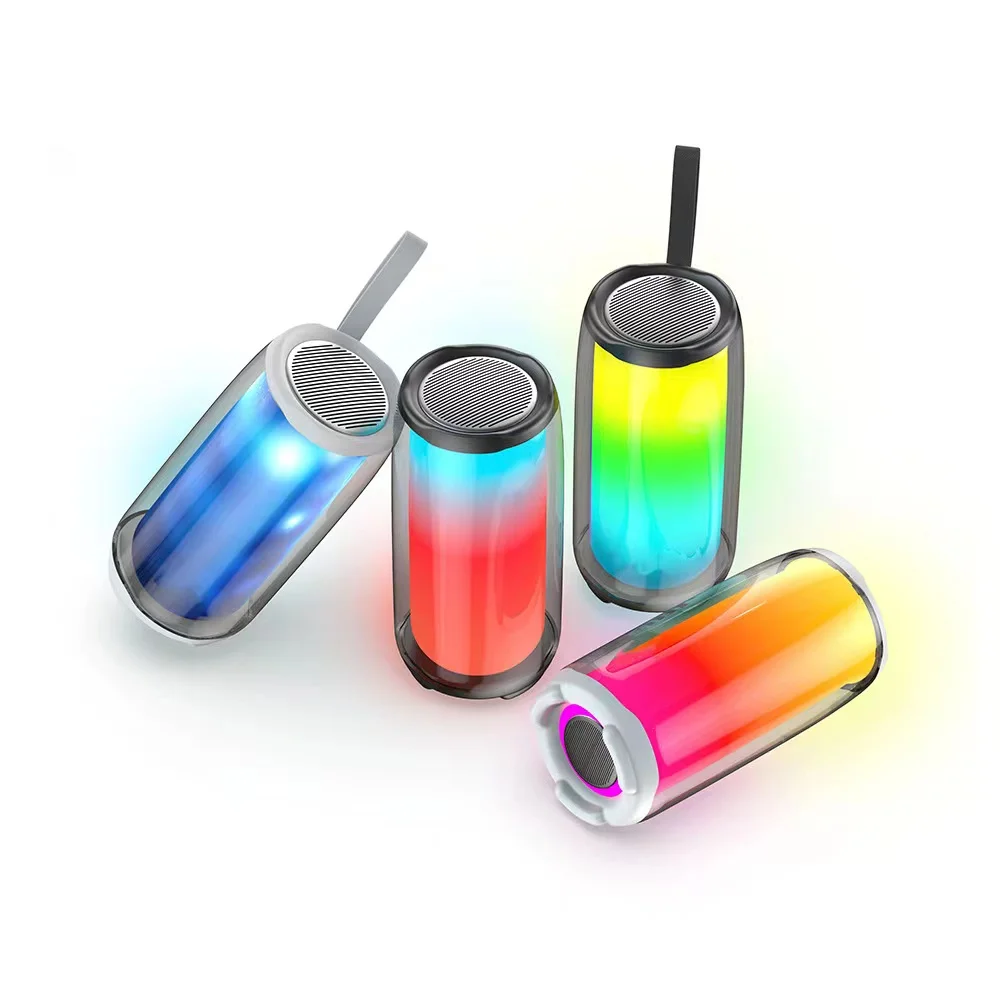 2025 GRB Portable USB Speakers Wireless Pulse 5 LED Flash RGB Light Waterproof Mobile Phone Sound System for Outdoor Computer