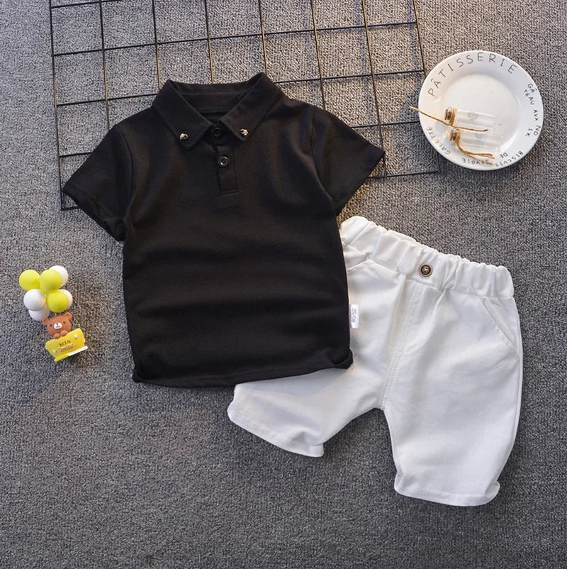 DIIMUU Baby Children Boys Clothing Sets 2pcs T-shirt + Shorts Kids Outfits 1-4 Years Fashion Cotton Tops Pants Summer Wear
