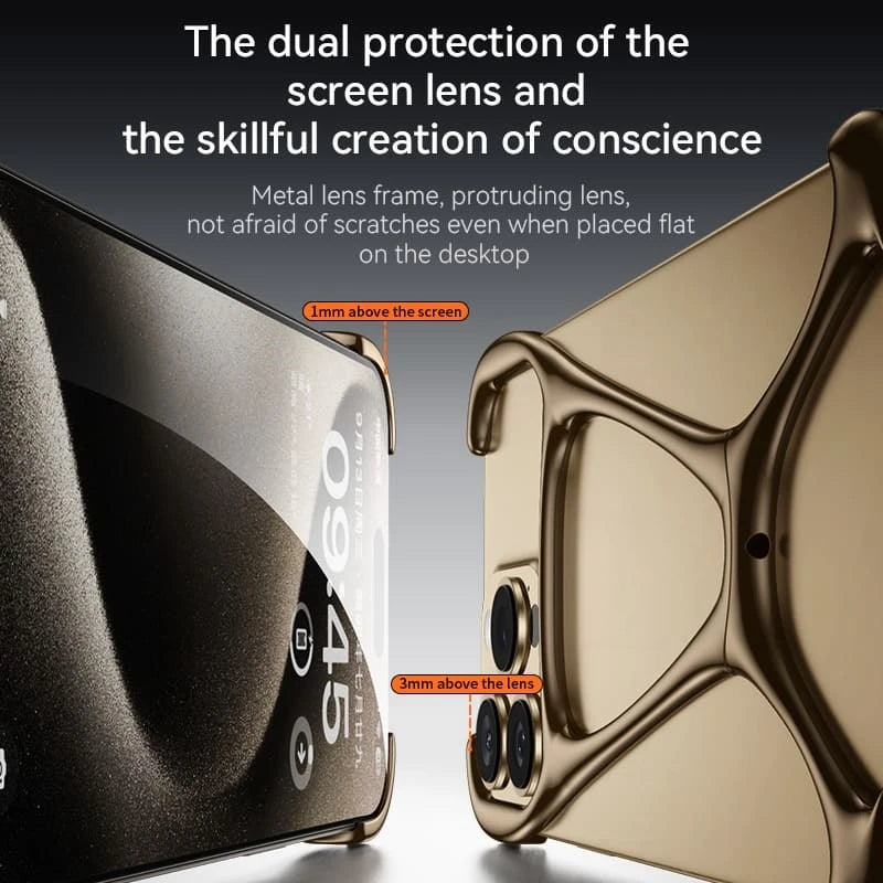 2025  Frameless Aluminum and Titanium iPhone Case Heat Dissipation Mobile Phone Case for iPhone 15