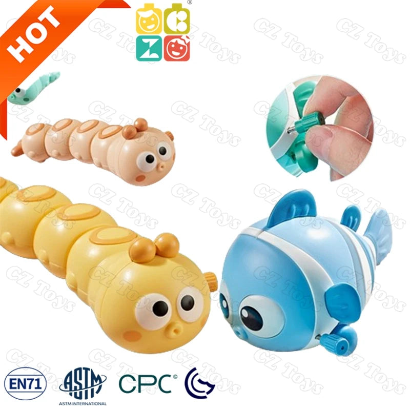 Amazons Hot Sale Funny Wind up Toys Cartoon Animals Clockwork Crawling Toy Caterpillar for Baby Gifts Kawaii Inchworm Kids Toys
