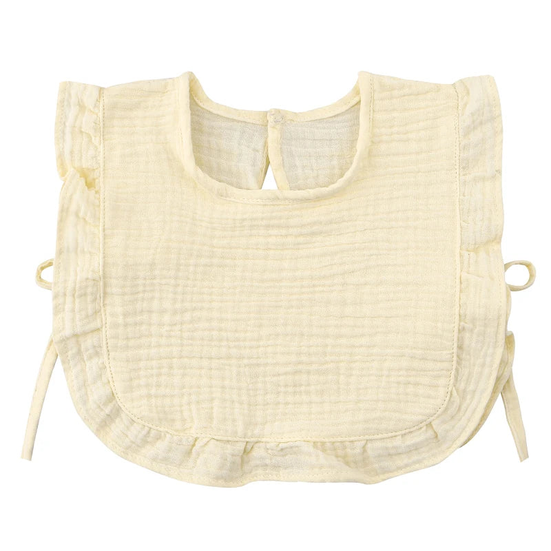 Baby Cotton Bib Crepe Ruffled Bib Saliva Towel Bandana Burp Cloth Girls Babies Accessories Newborn Slabber Absorbent Cloth  Bib