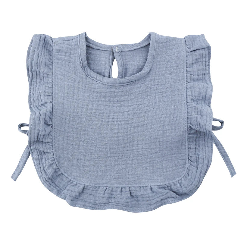 Baby Cotton Bib Crepe Ruffled Bib Saliva Towel Bandana Burp Cloth Girls Babies Accessories Newborn Slabber Absorbent Cloth  Bib