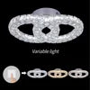 30W Warm White Changeable 3 Colors Light Modern LED Crystal Ceiling Lamp Lights Lamparas for Apartment
