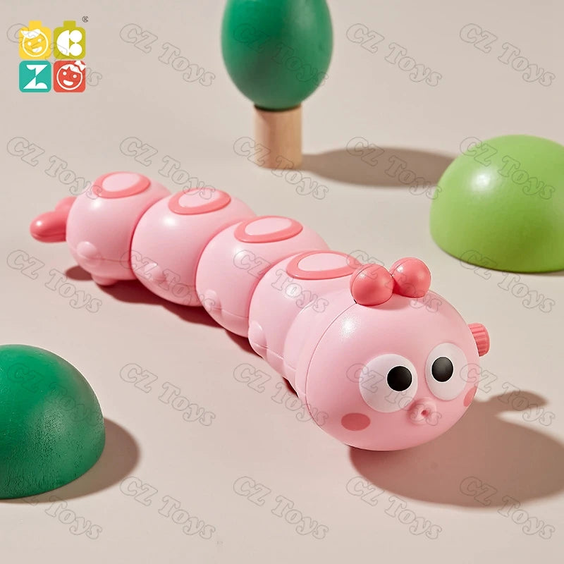 Amazons Hot Sale Funny Wind up Toys Cartoon Animals Clockwork Crawling Toy Caterpillar for Baby Gifts Kawaii Inchworm Kids Toys