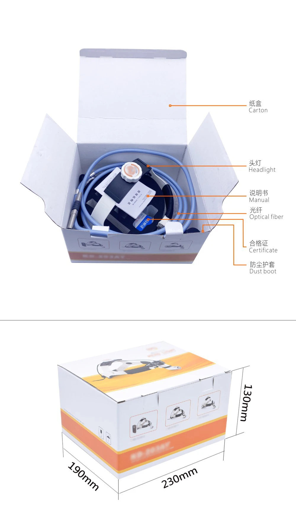 AmywellMED LED Fiber Optic Headlamp Medical Ent Headlight Spot Size Adjustable with Cold Light Source