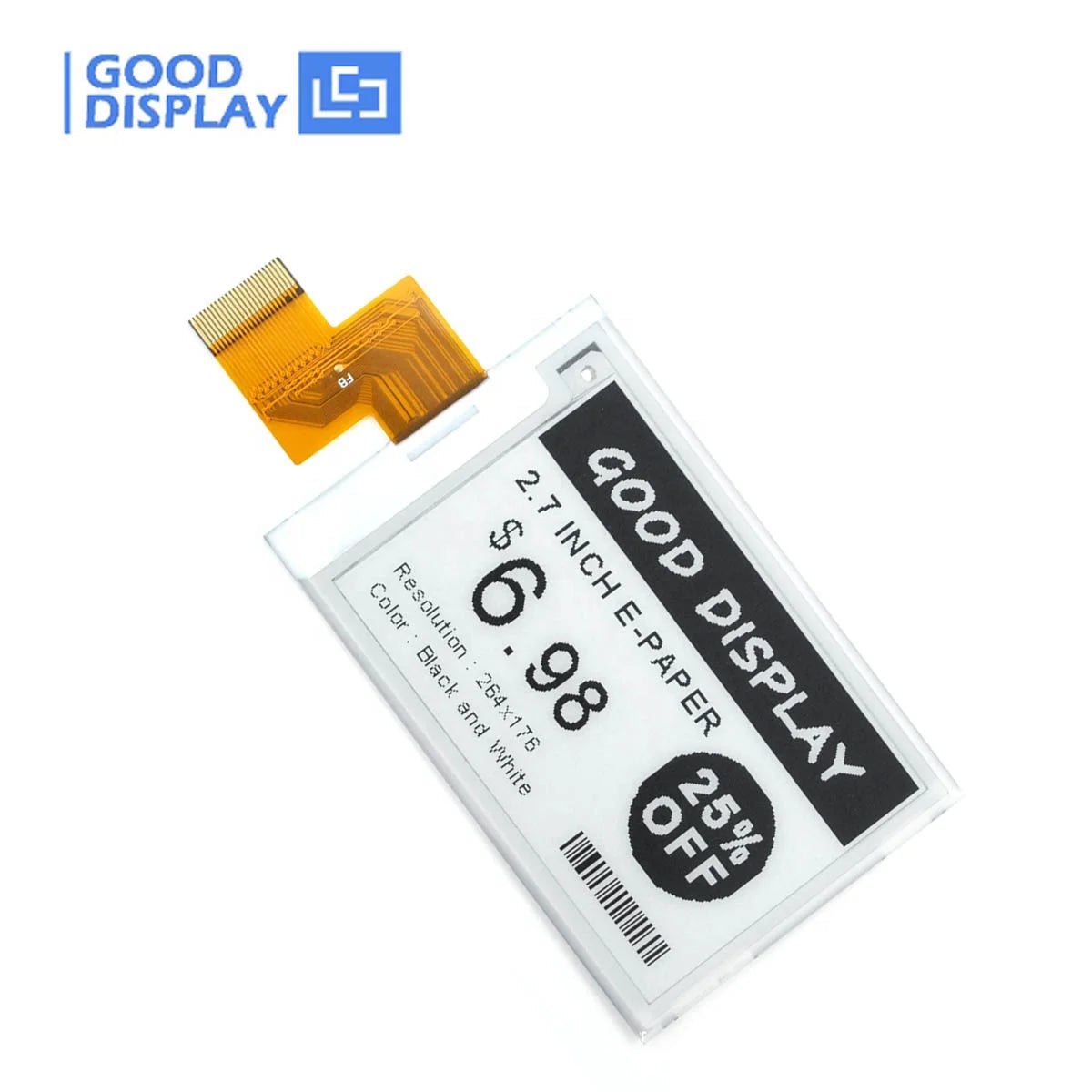 2.7 Inch 264x176 Electronic Eink Price Screen Tag Fast Refresh Epaper Display
