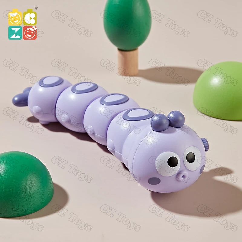 Amazons Hot Sale Funny Wind up Toys Cartoon Animals Clockwork Crawling Toy Caterpillar for Baby Gifts Kawaii Inchworm Kids Toys