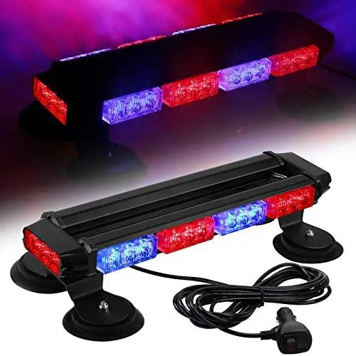 16.8 Inch LED Light Bar High Intensity Emergency Hazard Warning Beacon Lights 26 Flashing Modes Magnetic Base for Car