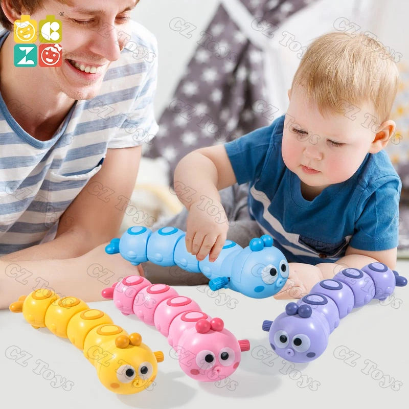 Amazons Hot Sale Funny Wind up Toys Cartoon Animals Clockwork Crawling Toy Caterpillar for Baby Gifts Kawaii Inchworm Kids Toys
