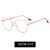2023 New Ms 82036 Women's Cat Eye Glasses with Gradient Lens Fashionable Tempered Anti-Blue Light Optical Eyewear Metal Frame