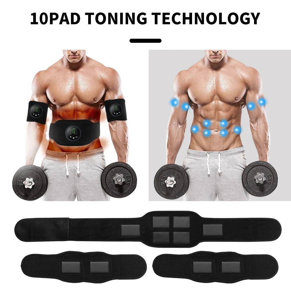 ABS Stimulator Belt Abdominal Toning Belt Portable EMS Muscle Stimulator Machine Home Office Fitness Workout Equipment