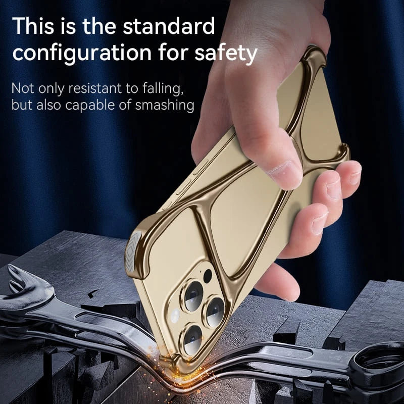 2025  Frameless Aluminum and Titanium iPhone Case Heat Dissipation Mobile Phone Case for iPhone 15