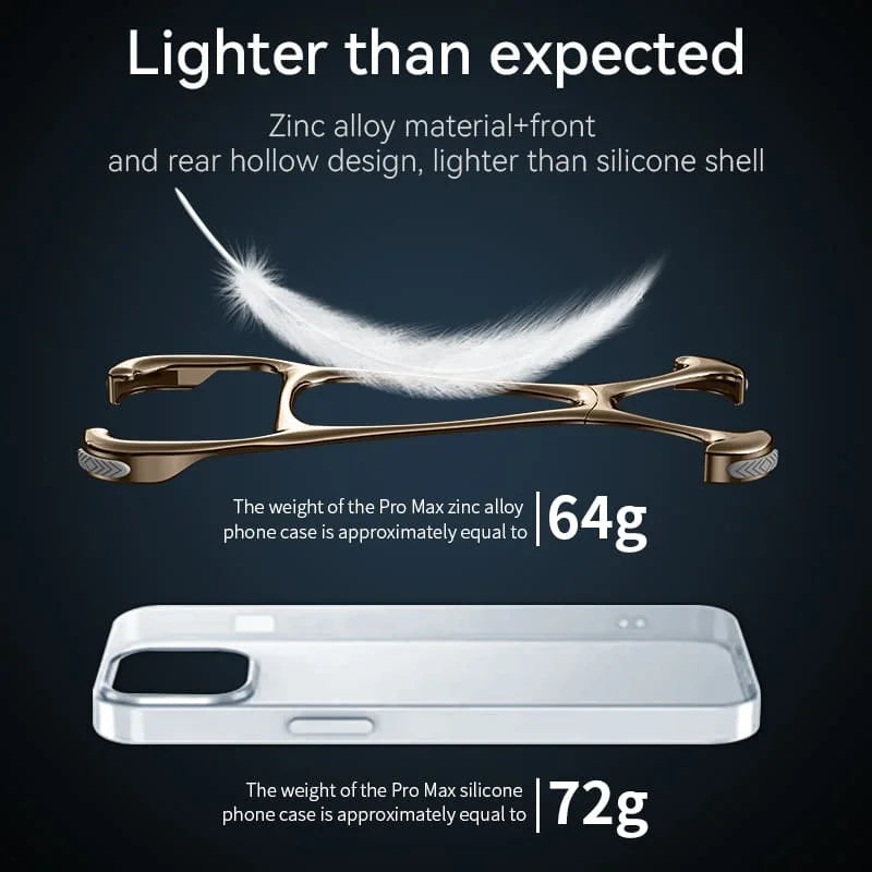 2025  Frameless Aluminum and Titanium iPhone Case Heat Dissipation Mobile Phone Case for iPhone 15