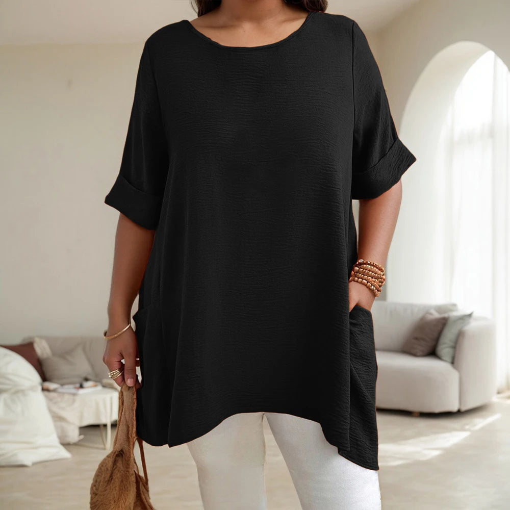 Women Short Sleeve T-Shirt Casual Solid Tees